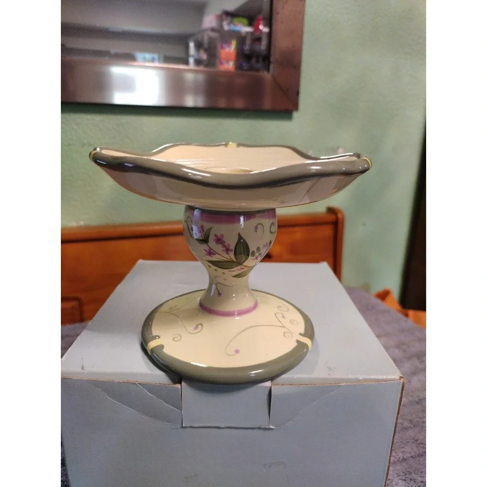 PartyLite‎ Garden Lites Taper Ball Candle Holder Ceramic P8094 Home Decor